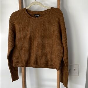 Steve Madden Brown Crew Neck Sweater Chunky Knit